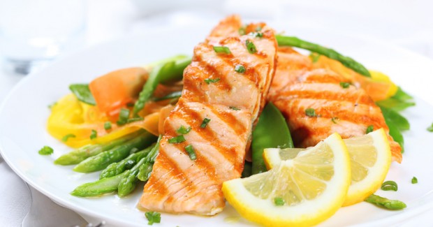 Salmon and vegetables