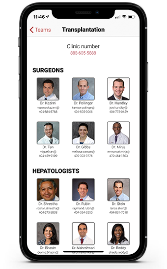 Piedmont Transplant App Screen 3