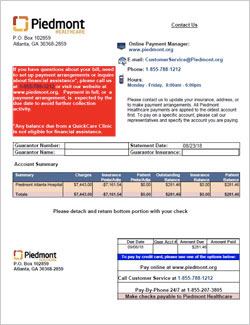 Piedmont Bill Pay Healthcare If Your Bill Looks Diffe Than The Options Above