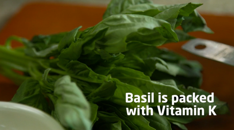 Basil pesto with tossed Caprese salad 