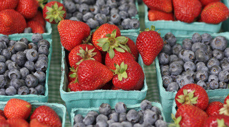 Strawberries and blueberries