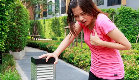 A runner having chest pain. 