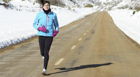 Exercise outdoors in the winter 