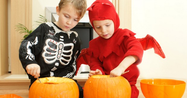 Kids celebrating Halloween