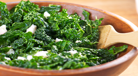Kale and apple salad in a bowl