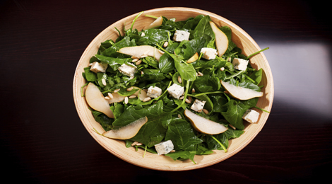 Pear, Arugula and Padron Salad with a Warm Bacon Vinaigrette Recipe