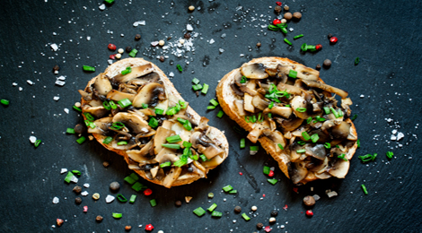 Pickled Mushroom on Toast with Chevre Recipe