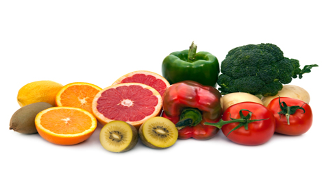 Fruits and vegetables full of vitamin C.