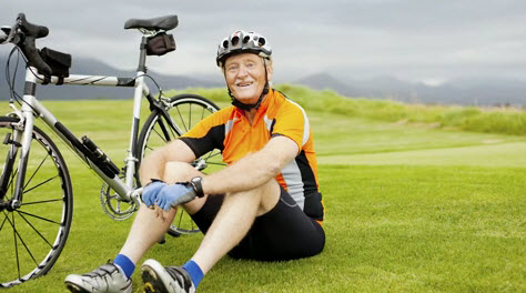 Man out riding his bike