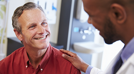 Older male at the doctor. 