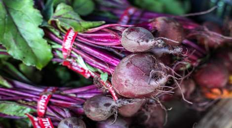  Beet Salad with Caramel Yogurt, Olive Oil and Baby Greens