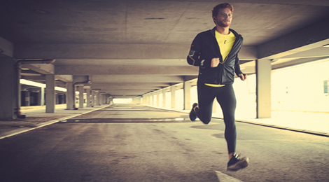 Running in a parking deck.