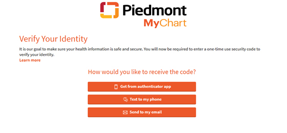 Piedmont MyChart Verification