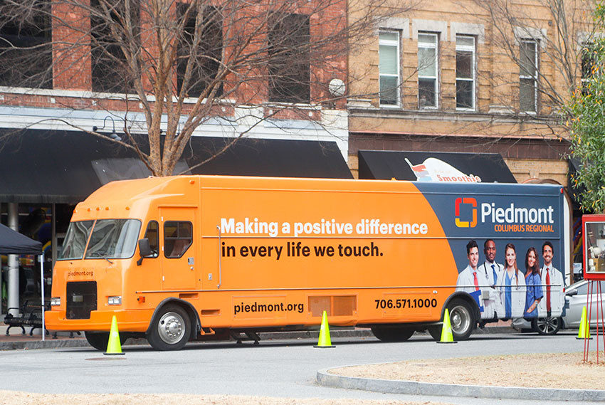 The Piedmont Columbus Regional Mobile Unit bus