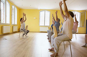 Women in a yoga class