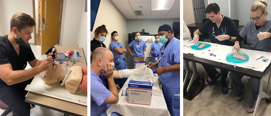 Photo of residents training in a simulation lab