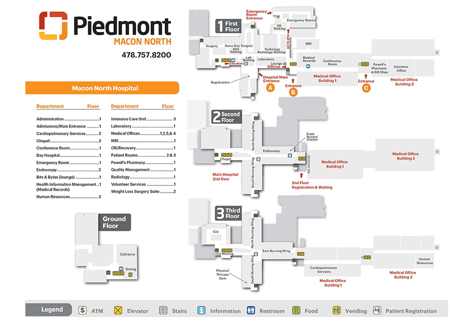 Piedmont Macon Medical Hospital Map