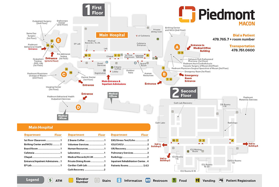 Piedmont Macon Medical Campus Map