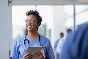 Nurse with ipad