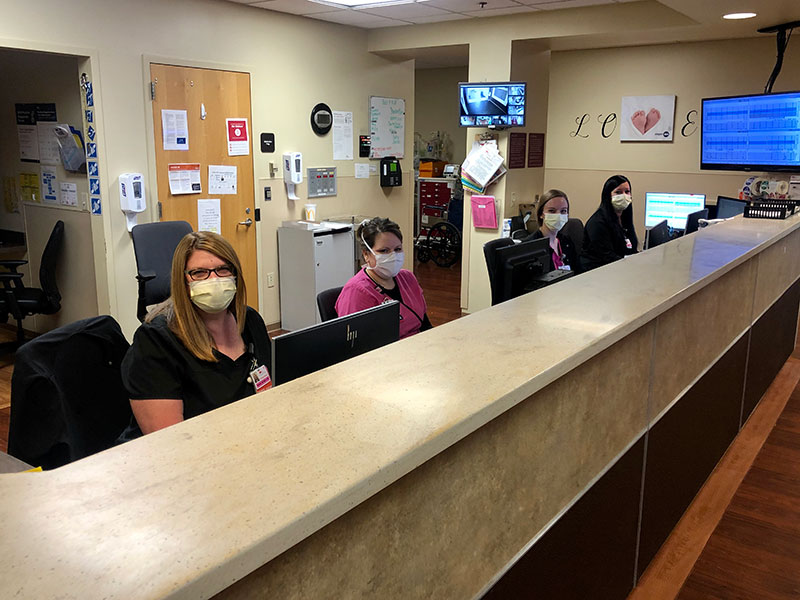 Nurses at a nursing station