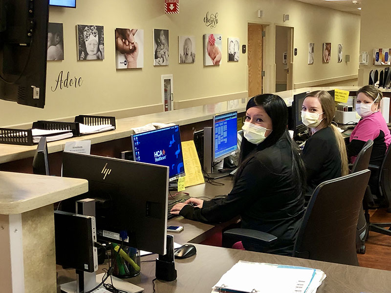 Nurses at a nursing station