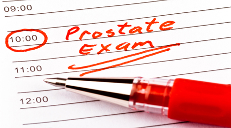 Prostate exam circled on a calendar.